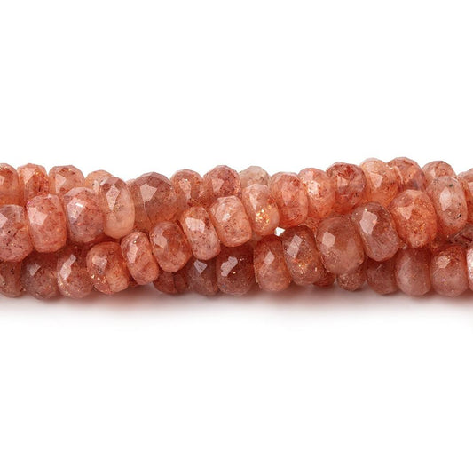 4.5-5.5mm Sunstone Faceted Rondelle Beads 8 inch 62 pieces