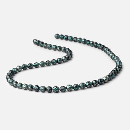 5-6mm Teal Faceted Round Freshwater Pearls 16 inch 69 pieces
