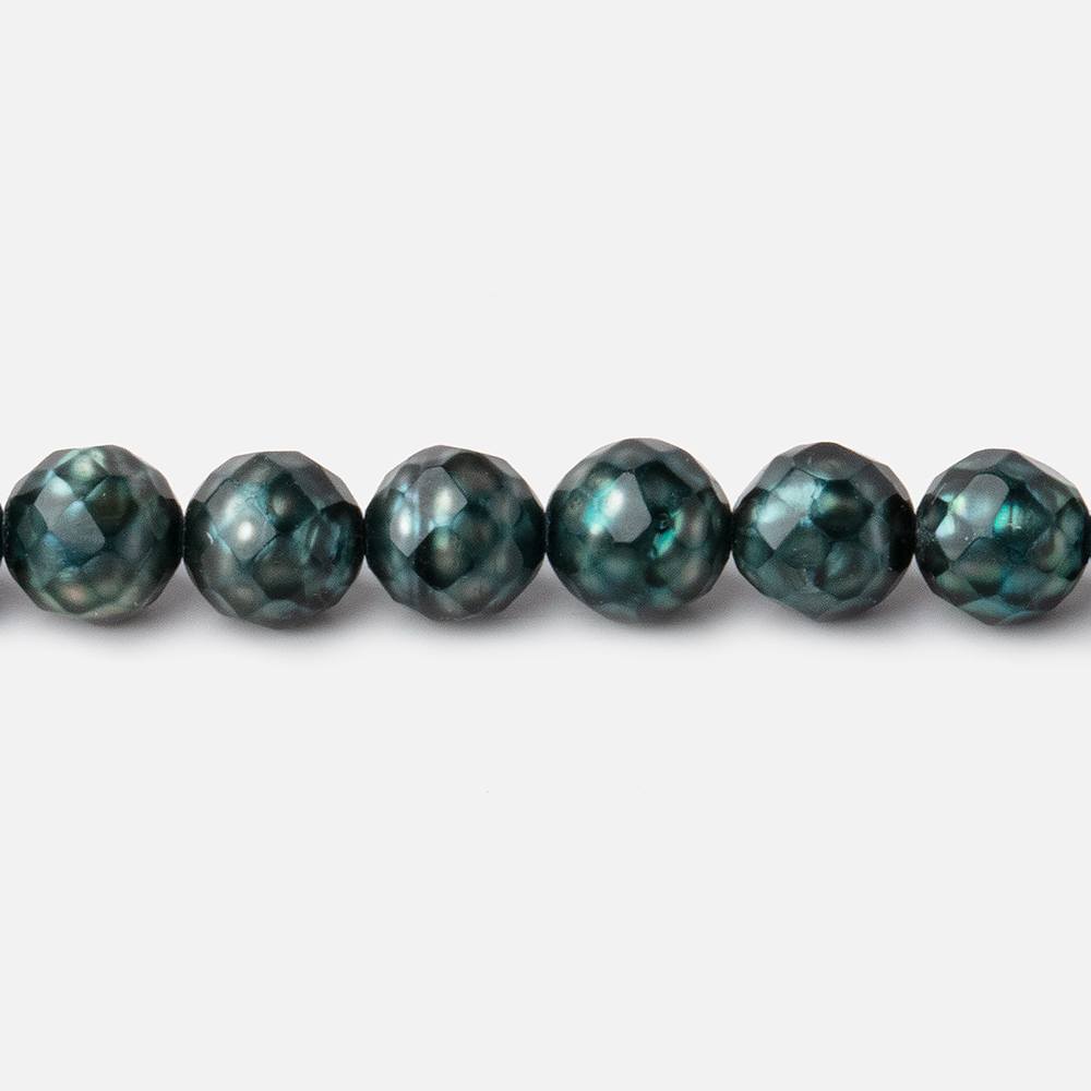 5-6mm Teal Faceted Round Freshwater Pearls 16 inch 69 pieces
