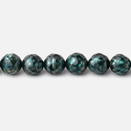 5-6mm Teal Faceted Round Freshwater Pearls 16 inch 69 pieces