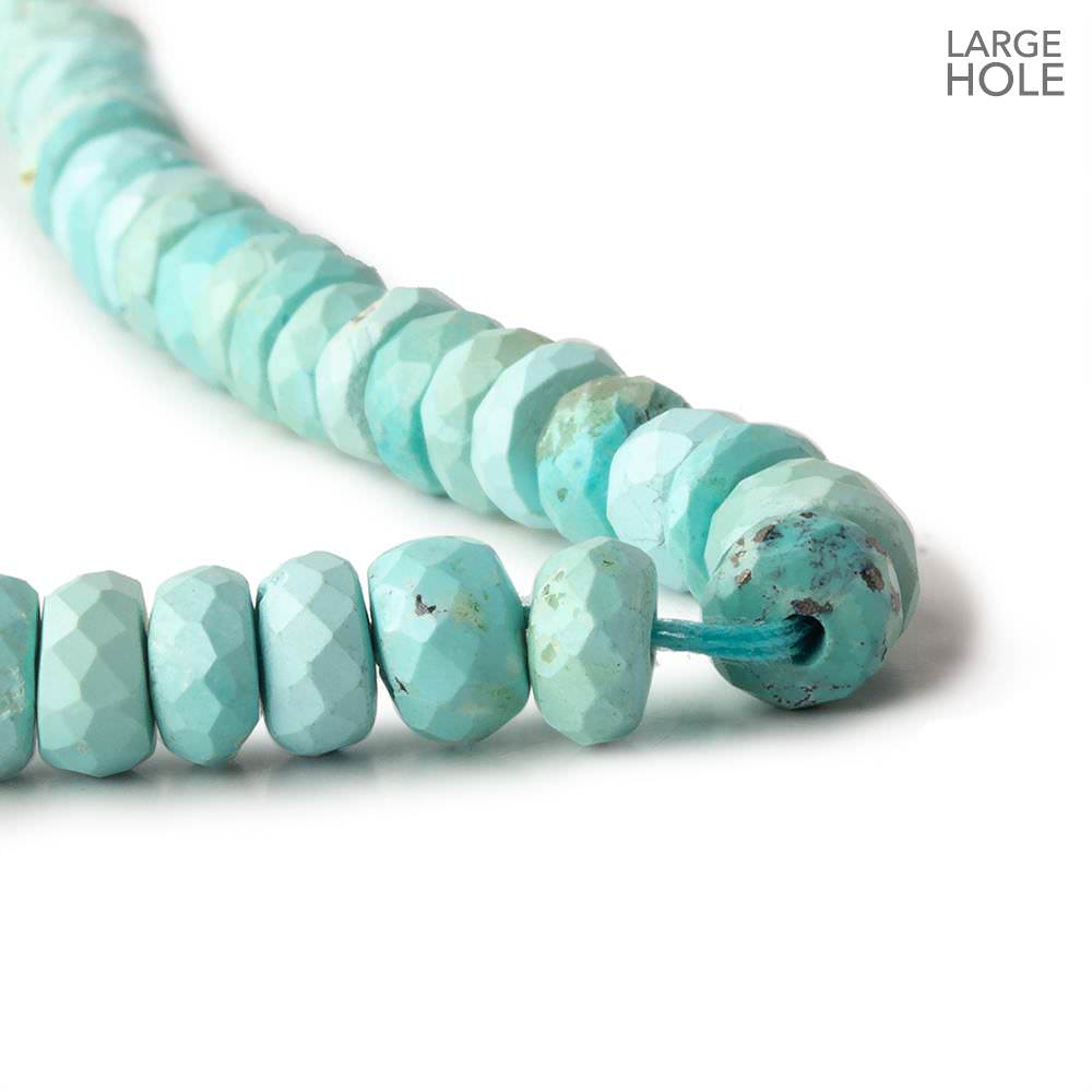 5-6mm Turquoise large hole faceted rondelle beads 16 inch 110 beads