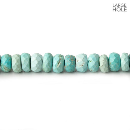 5-6mm Turquoise large hole faceted rondelle beads 16 inch 110 beads