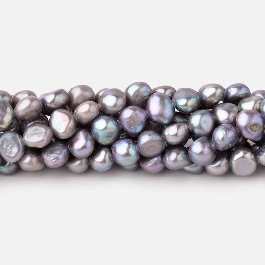 5-6mm Violet Silver Side Drill Baroque Freshwater Pearls 16 inch 82 Beads