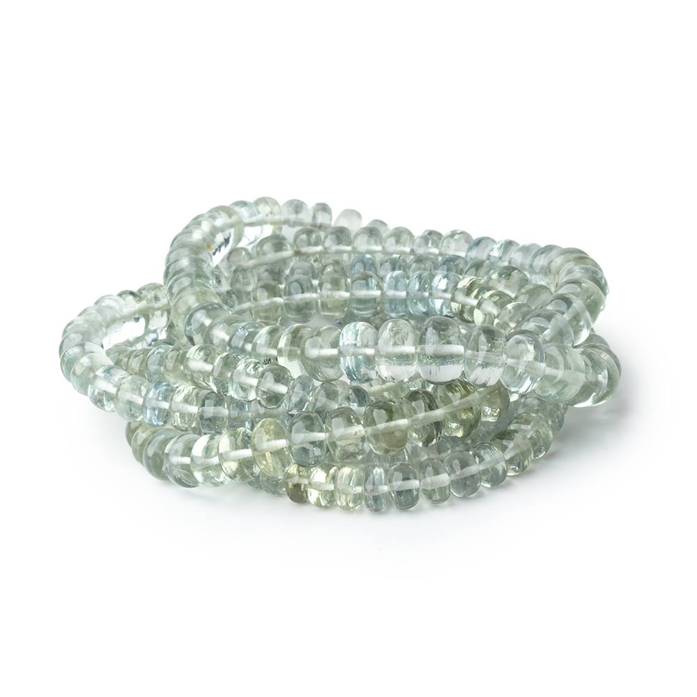5-7.5mm Madagascar Aquamarine Plain Rondelle 18 inch 132 Beads AAA