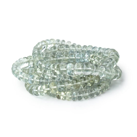 5-7.5mm Madagascar Aquamarine Plain Rondelle 18 inch 132 Beads AAA