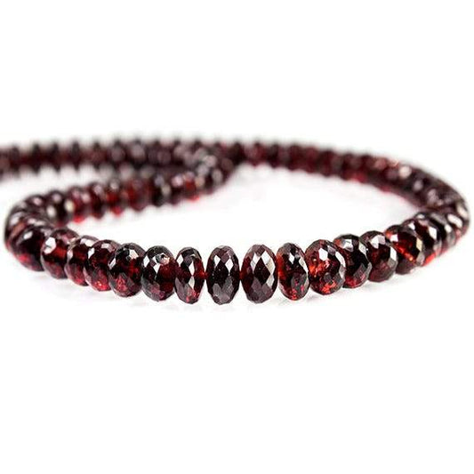 5 - 7.5mm Pyrope Almandite Garnet Faceted Rondelle Beads 16 inch 88 pieces