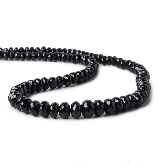 8mm Black Spinel Faceted Rondelle Beads 16 inch 72pieces