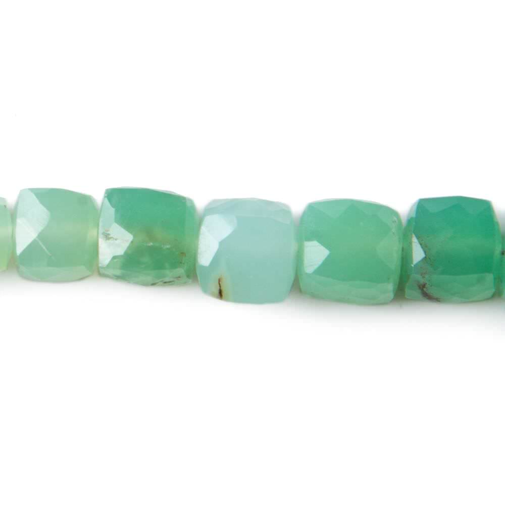 5-7mm Chrysoprase faceted cube Beads 8 inch 35 pieces