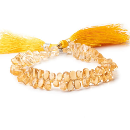 5-7mm Citrine Plain Pear Beads 6.5 inch 74 pieces