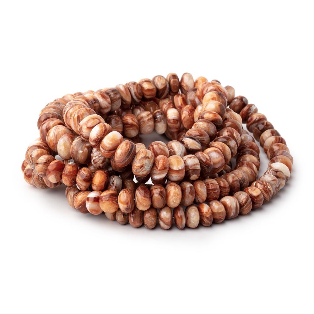 5 - 7mm Dark Orange Fire Opal Plain Rondelle Beads 18 inch 115 pieces