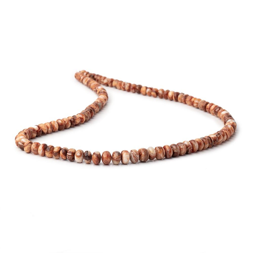 5 - 7mm Dark Orange Fire Opal Plain Rondelle Beads 18 inch 115 pieces