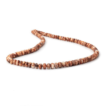 5 - 7mm Dark Orange Fire Opal Plain Rondelle Beads 18 inch 115 pieces