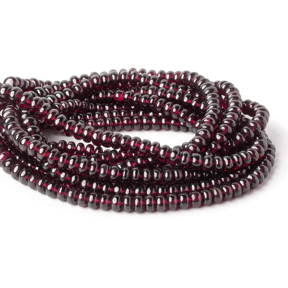 5-7mm Dark Rhodolite Garnet plain rondelle beads 18 inch 122 pieces AA