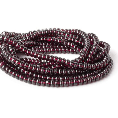 5-7mm Dark Rhodolite Garnet plain rondelle beads 18 inch 122 pieces AA