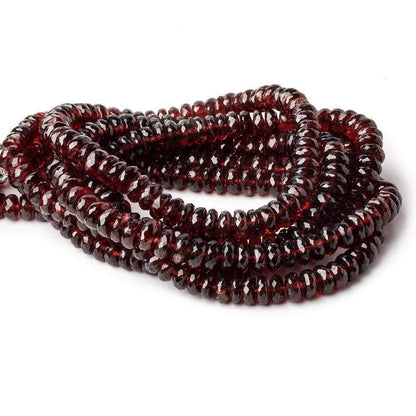 6-7mm Mozambique Garnet Faceted Rondelle Beads 16 inch 132 pieces