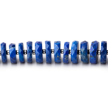 8-9.5mm Lapis Lazuli Faceted Heishi Beads 5.75 inch 48 pieces