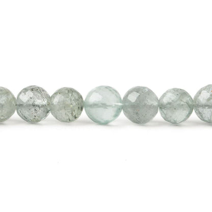 5-7mm Moss Aquamarine Faceted Round 8.25 inch 33 pcs  A