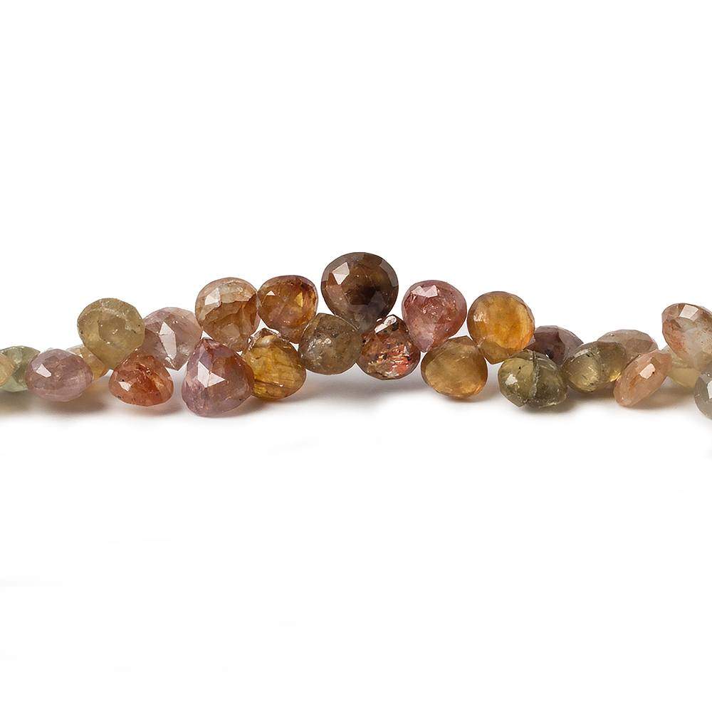 5-7mm Multi Color Sapphire Beads Heart Briolette 16.5 inch 166 pieces