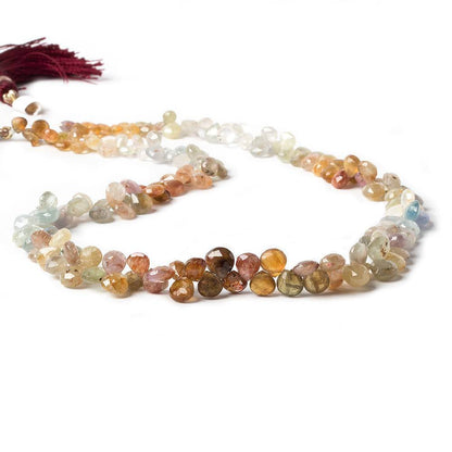 5-7mm Multi Color Sapphire Beads Heart Briolette 16.5 inch 166 pieces