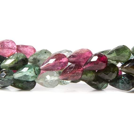 5-7mm Multi Color Tourmaline Beads Straight Drilled Tear Drop 50 pcs