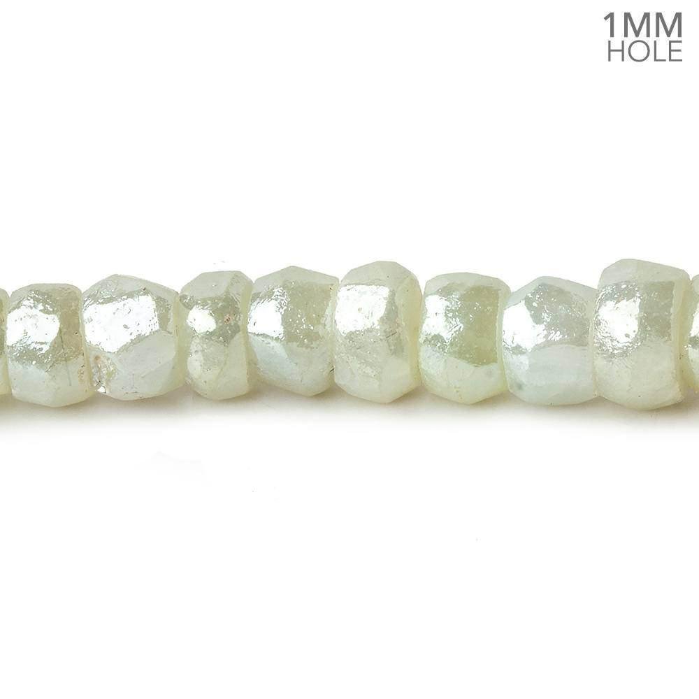 5-7mm Mystic Prehnite 1mm drill hole Faceted Rondelle Beads 16 inch 108 pieces