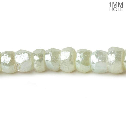 5-7mm Mystic Prehnite 1mm drill hole Faceted Rondelle Beads 16 inch 108 pieces