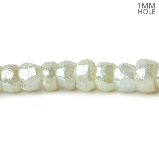 5-7mm Mystic Prehnite 1mm drill hole Faceted Rondelle Beads 16 inch 108 pieces