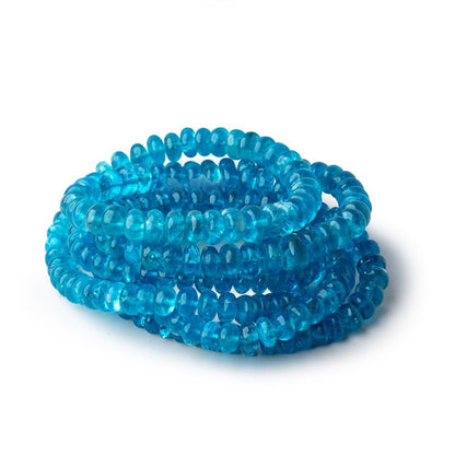 5-7mm Neon Blue Apatite Plain Rondelle Beads 16 inch 124 pieces