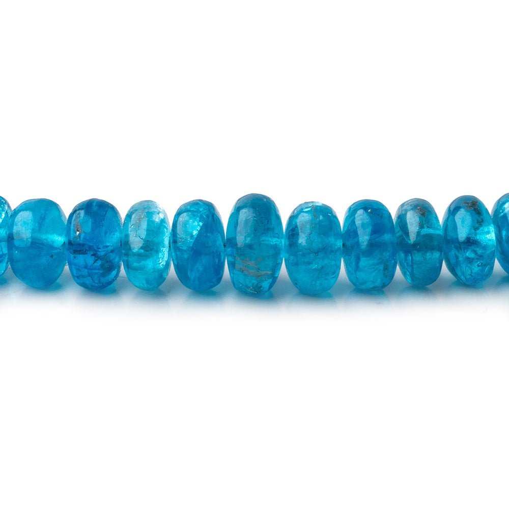 5-7mm Neon Blue Apatite Plain Rondelle Beads 16 inch 124 pieces