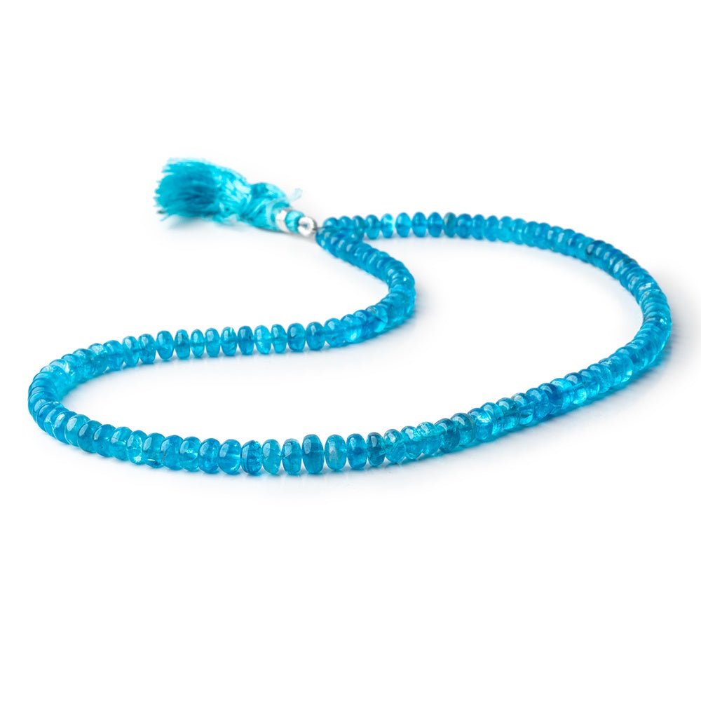 5-7mm Neon Blue Apatite Plain Rondelle Beads 16 inch 124 pieces