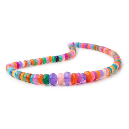 5-7mm Neon Multi Color Ethiopian Opal Plain Rondelle Beads 16 inch 121 pieces