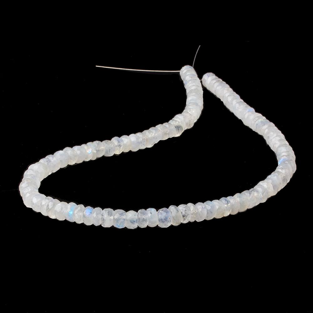 5-7mm Rainbow Moonstone Faceted Rondelle Beads 13.5 inch 85 beads AA