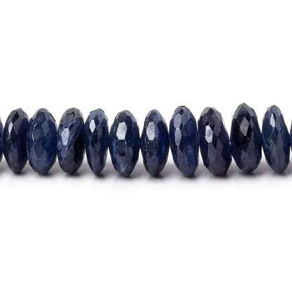 5-8.5mm Blue Sapphire German Faceted Rondelles 16 inch 136 pieces