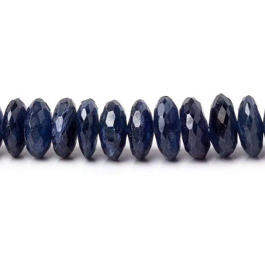 5-8.5mm Blue Sapphire German Faceted Rondelles 16 inch 136 pieces