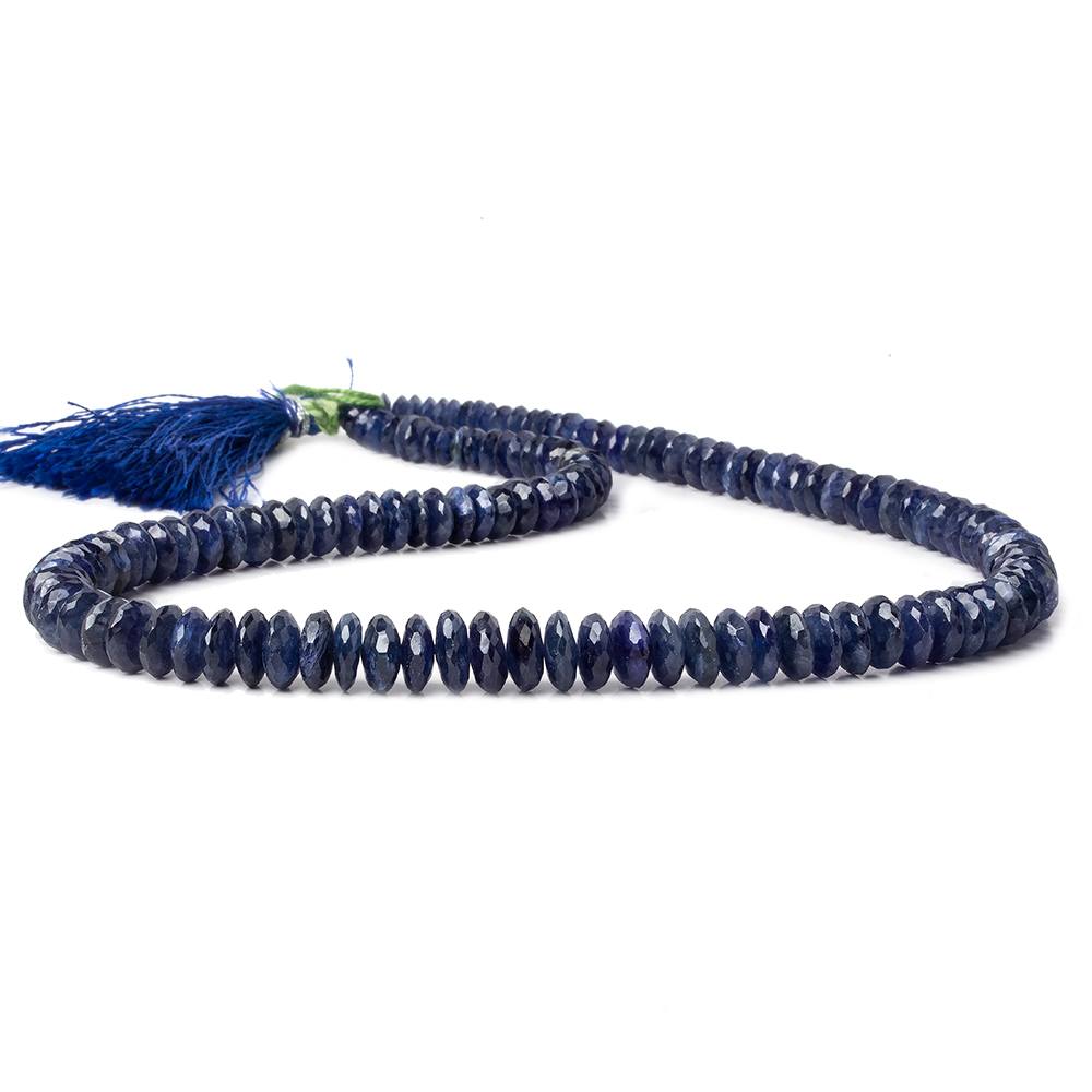 5-8.5mm Blue Sapphire German Faceted Rondelles 16 inch 136 pieces