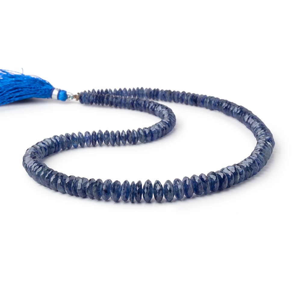 5-8.5mm Blue Sapphire German Faceted Rondelles 16 inch 162 Beads