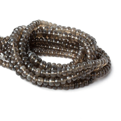 5-8.5mm Warm Platinum Moonstone plain rondelles 16 inches 100 beads