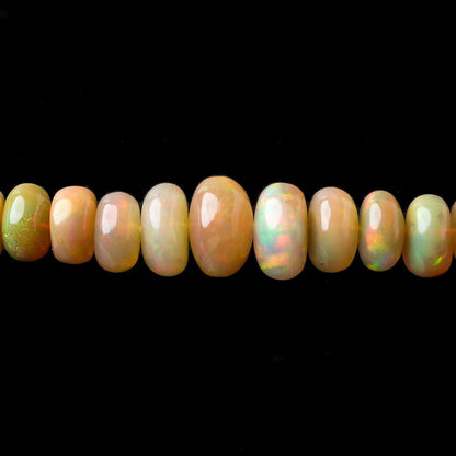 5-8.5mm Dark Golden Ethiopian Opal smooth rondelle beads 18 inch 136 pieces