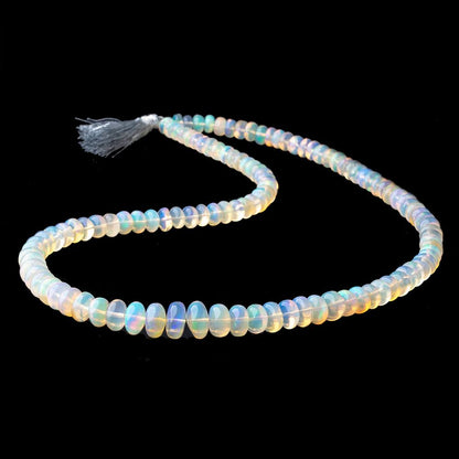 5-8.5mm Ethiopian Opal Plain Rondelle Beads 16 inch 114 pieces AA