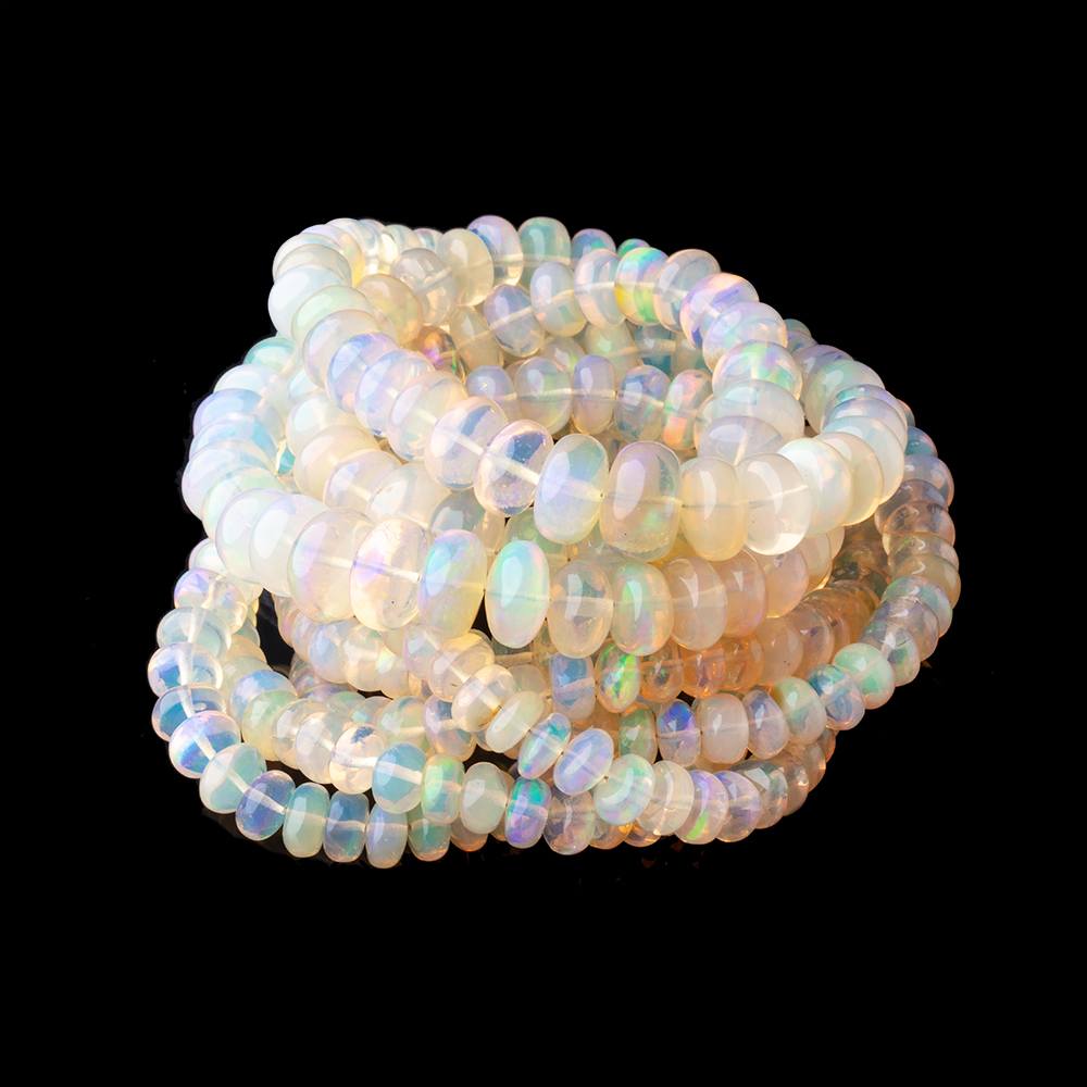 5-8.5mm Ethiopian Opal Plain Rondelle Beads 16 inch 114 pieces AA