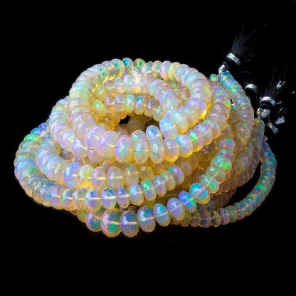 5 - 8.5mm Golden Ethiopian Opal Faceted Rondelle Beads 17 inch 125 pieces AAA Grade