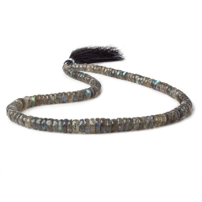 5-8.5mm Labradorite 1mm large hole faceted rondelles 15 inch 143 beads AA