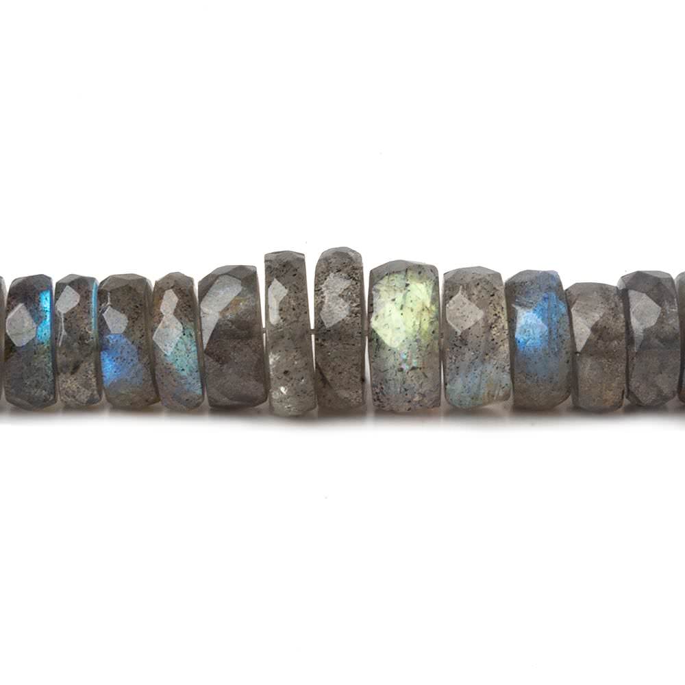 5-8.5mm Labradorite 1mm large hole faceted rondelles 15 inch 143 beads AA
