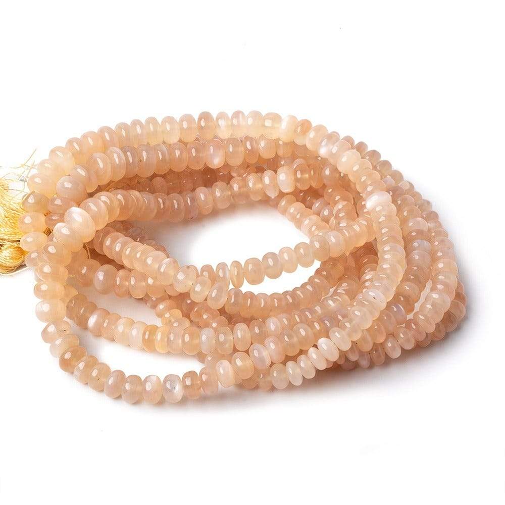 5-8mm Angel Skin Peach Moonstone plain rondelle beads 18 inches 125 pieces