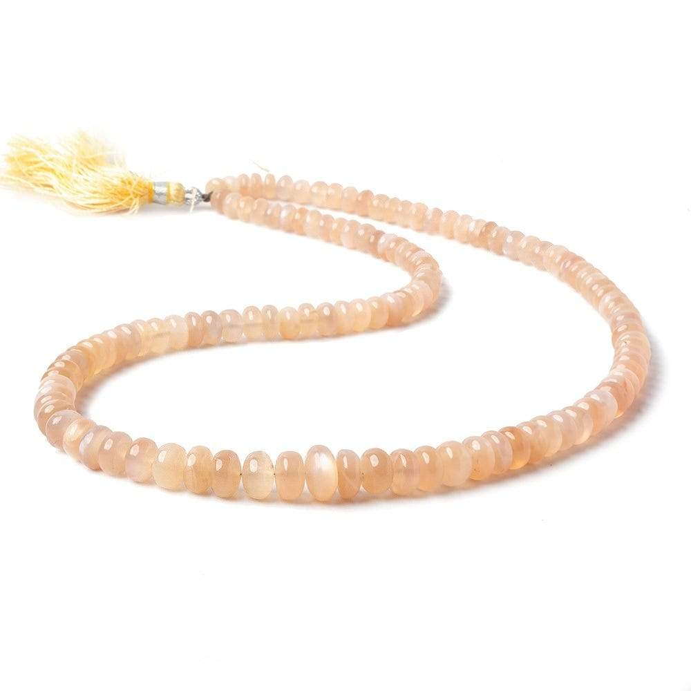 5-8mm Angel Skin Peach Moonstone plain rondelle beads 18 inches 125 pieces