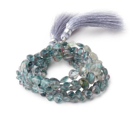 5-8mm Bi-Color Indicolite Tourmaline Faceted Heart Beads 16 inch 72 pieces