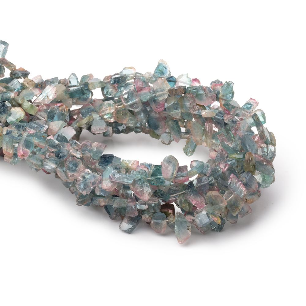 5-8mm Bi-Color Indicolite Tourmaline Slice Beads 7.75 inch 52 pieces