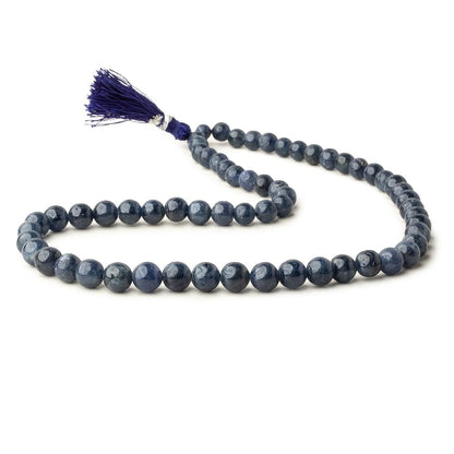5-8mm Blue Sapphire Plain Round Beads 16 inch 62 pieces 1mm hole