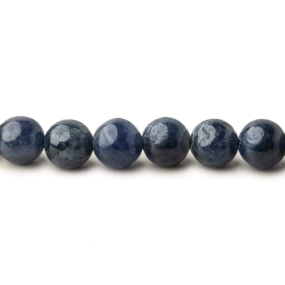 5-8mm Blue Sapphire Plain Round Beads 16 inch 62 pieces 1mm hole