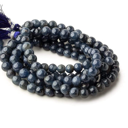 5-8mm Blue Sapphire Plain Round Beads 16 inch 62 pieces 1mm hole